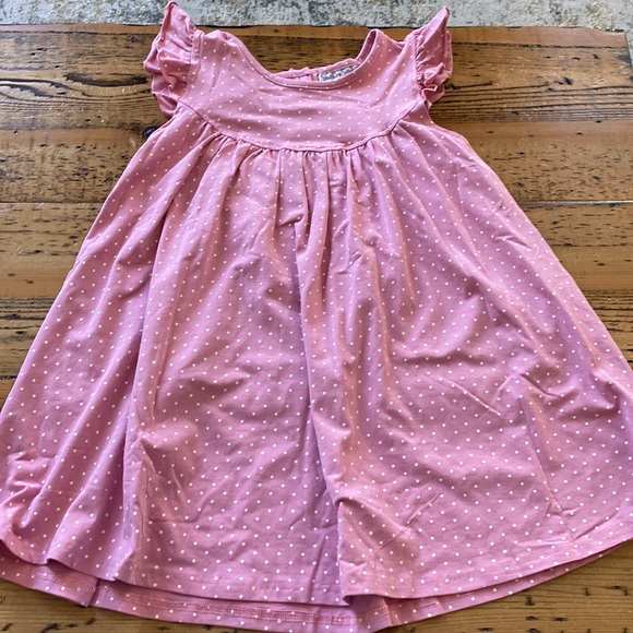 Southern style- brand boutique- pink with white polka dots dress or tunic size 8 - Picture 1 of 6